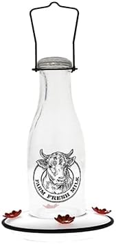 Woodlink Milkhouse 24 Ounce Glass Hummingbird Feeder
