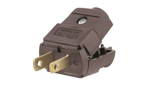 Leviton 15 Amp, 125 Volt, NEMA 1-15P, 2P, 2W, Plug, Straight Blade, Residential Grade, Polarized, Non-Grounding, 101-P, Brown