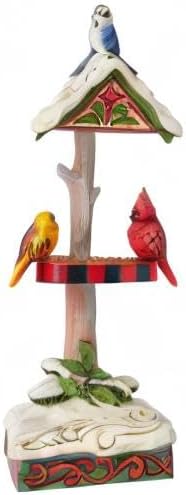 Enesco Jim Shore Christmas Bird Feeder Figurine, 7.08in H