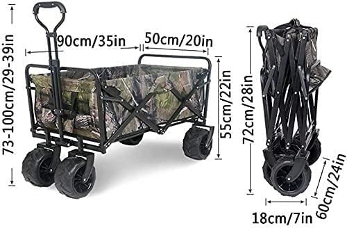 Portable Camping Cart,Outdoor Folding Utility Wagon Heavy Duty Camping Trolley Gardening Utility Truck Folding Home Shopping Cart Load-Bearing 100kg / 220lbs