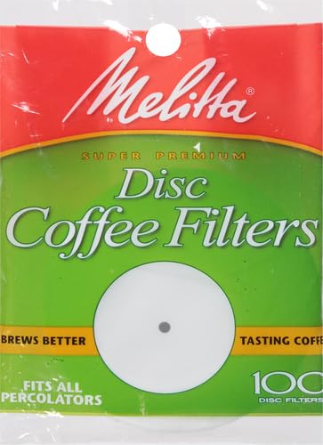Melitta Super Premium Disc Coffee Filters, White, 100 Count (Pack of 1)