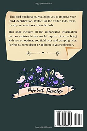 Bird Watching Log Book: Bird Watching Journal for Bird Lovers - Birdwatcher's Activity Book to Record Bird Sightings and List Species - Perfect Gifts ... List for Birding, Birdwatching and Twitching