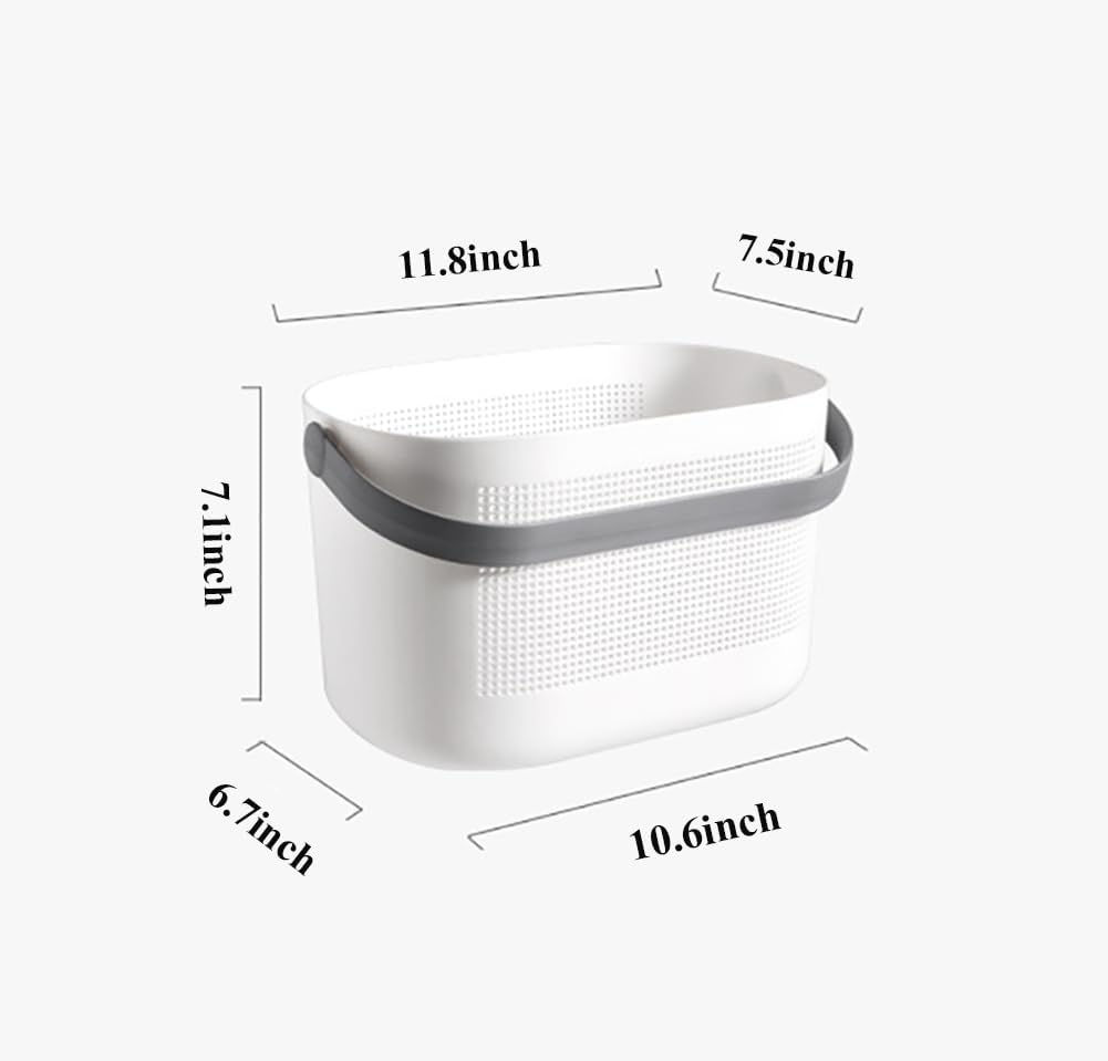 Cleaning Supple Caddy,Plastic Shower Caddy Tote,Portable Caddy Small, Dorm Bathroom Shower Tote, Mesh Shower Caddy for College, Dorm, Bathroom, Garden, Cleaning Supplies, Gray