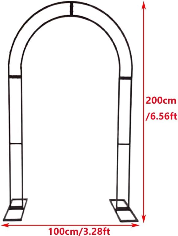 Gold Metal Garden Arch - Wedding Ceremony Backdrop, Balloon Stand, Outdoor Arbor Trellis for Climbing Plants, Easy Assembly, 100x200cm (3.28x6.56ft)