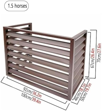 Aluminum Air Conditioner Cover with Privacy Fence, 3-Panel Decorative Shutters, Outdoor Plant Stand, Weather-Resistant Aluminum Alloy (White, L100xW50xH70cm)