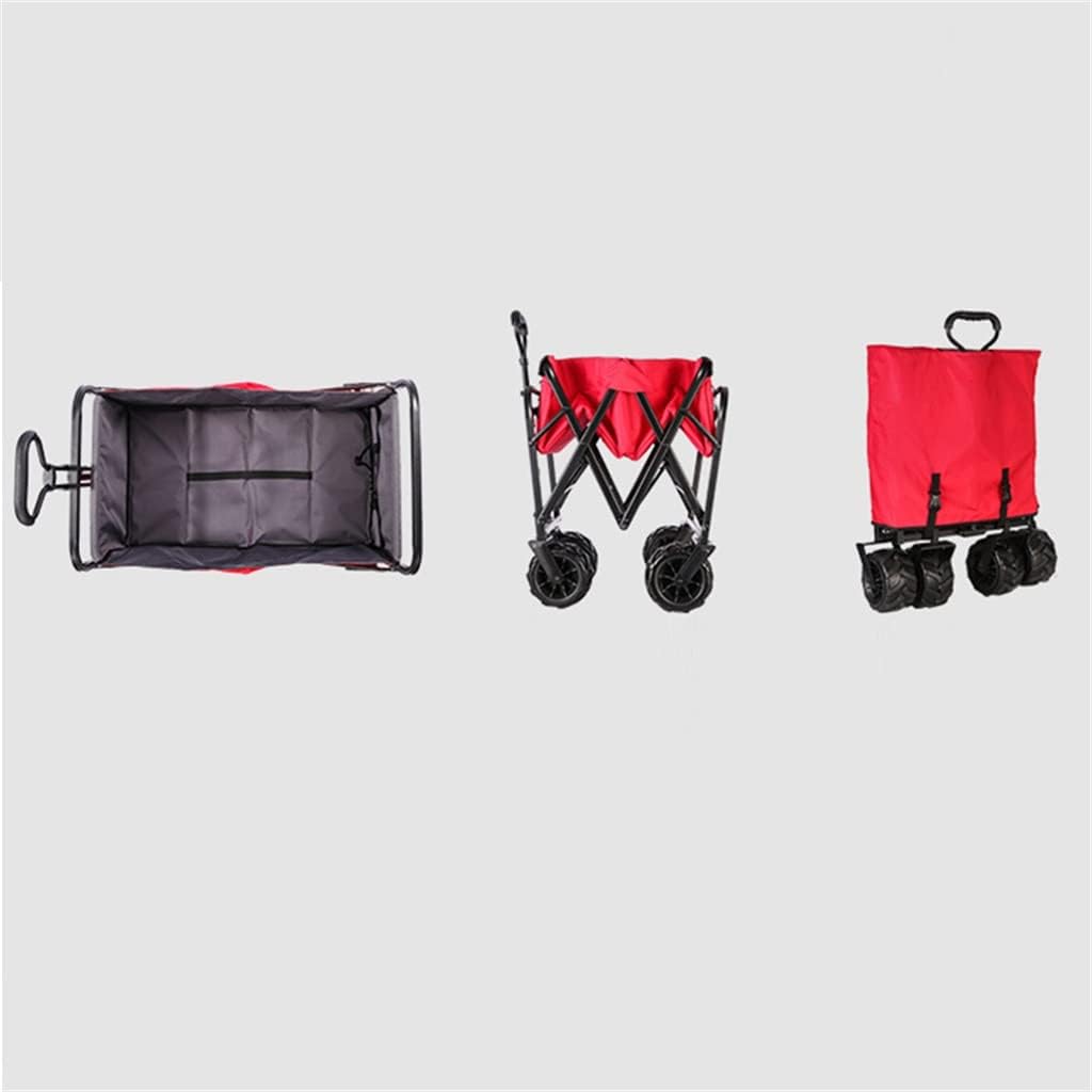 JSEIAJB Portable Garden Carts Leisure Camping Wagon Beach Cart Folding Cart with Wheels Outdoor Shopping Carts Camping Fishing Trolley