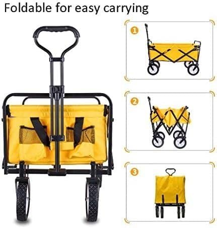 Heavy Duty Folding Garden Trolley Cart - Lightweight Multi-Function Sh
