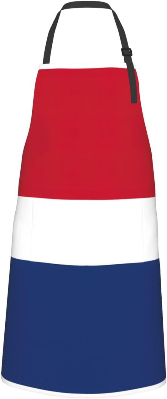 Dutch flag print Waterproof chef's apron with pocket apron for kitchen cooking baking barbecue and gardening