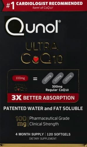 Qunol Ultra CoQ10 100mg, 3x Better Absorption, Patented Water and Fat