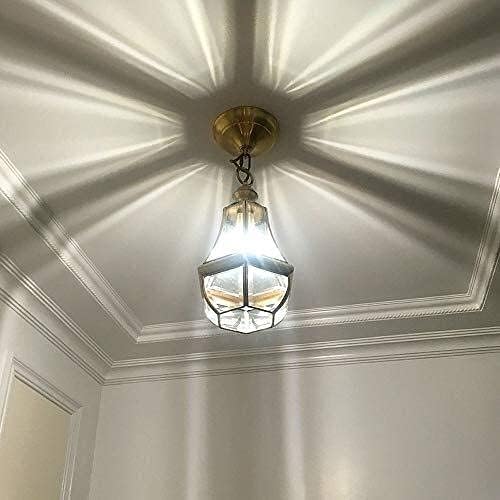 Solar Garden Lights Glass Hanging Light Elegant Copper Chandelier Restaurant Bar Lamp Aisle Hallway Entrance Lighting Fitting E27 Decoration Pendant Lamp