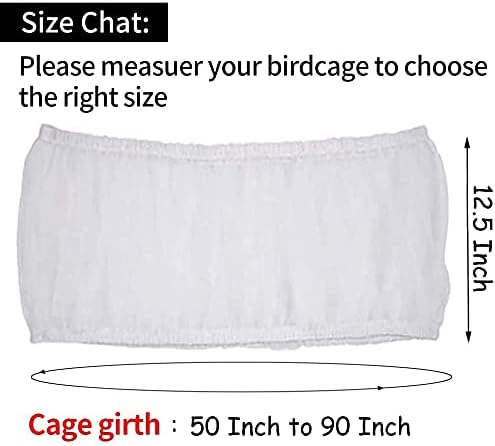 Universal Bird Cage Seed Catcher,Seed Catcher Guard Net Cover,Parrot Nylon Mesh Net Cover,Soft Airy Cage Net Stretchy Skirt for Round Square Cage