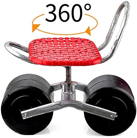 JSEIAJB Garden Cart Rolling Work Seat Garden Cart Seat Stool 360° Free Rotation
