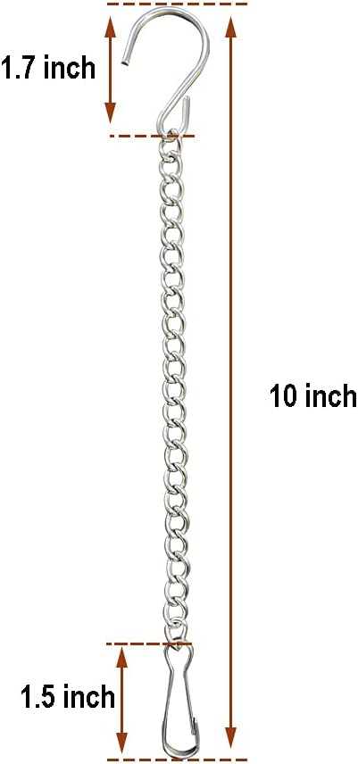 APAY Hanging Basket Chains,2 Pack 10 Inches Stainless Steel Hanging Chains for Bird Feeder Plants Billboard Chalkboards Wind Chimes Flower Pots Chains Signs and Ornaments,no Rust