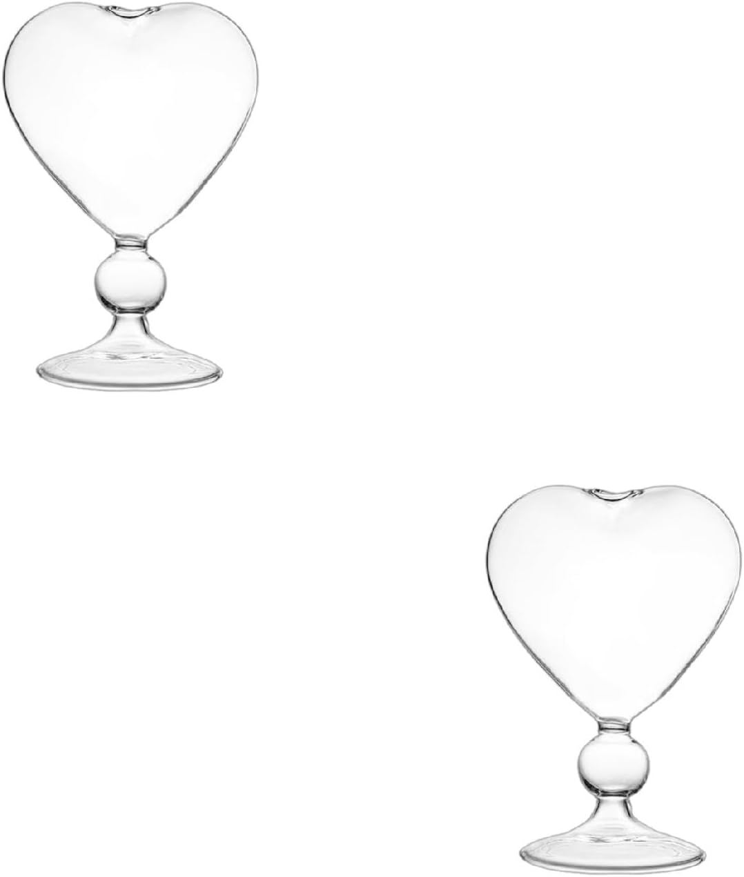 Heart Shape Glass Flower Pot Desktop Standing Vase Planter Container H