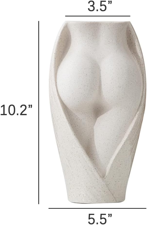 WAYUTO Ceramic Butt Vase Modern Female Body Vase Butt Planter Flower Vase Boho Plant Pot Body Sculpture Flower Container Art Home Decor for Living Room Bedroom Centerpiece Table Wedding