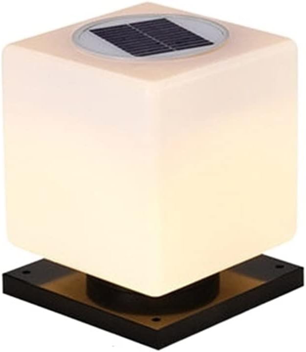Solar Pillar Lamp LED Lights Control Garden Outdoor Decoration Post Square Wall Lamps Household Villa Light Waterproof Column(250 1.5w White)