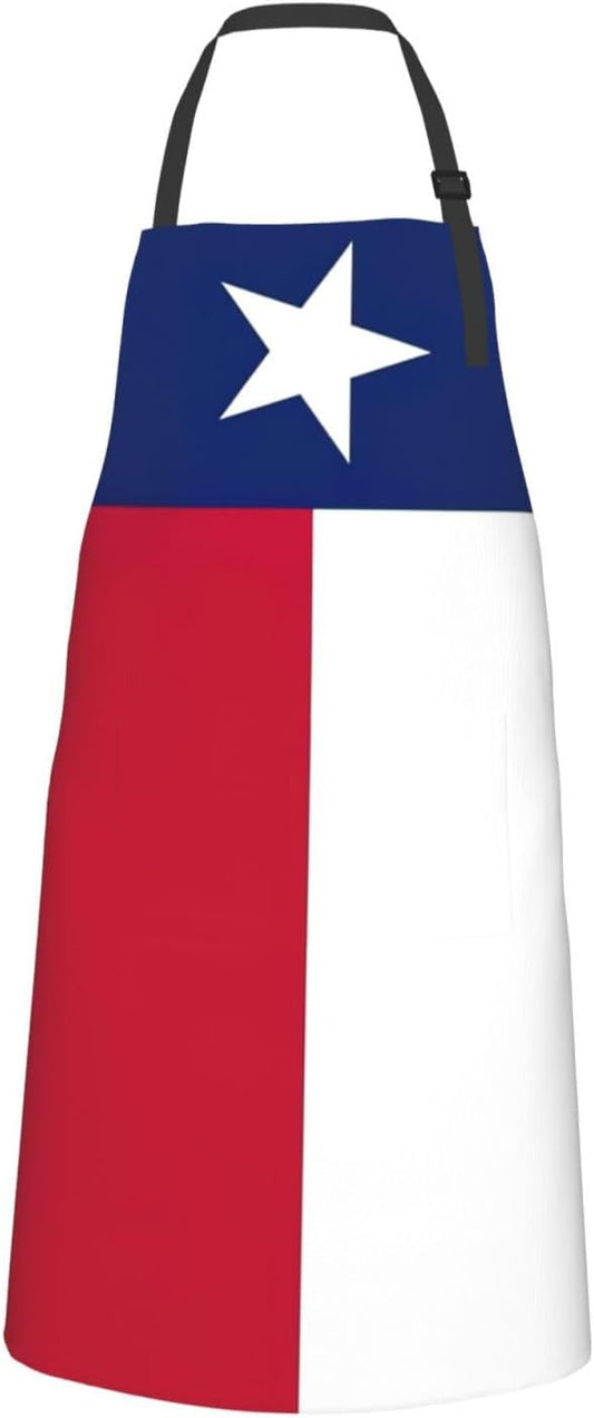 Texas State Flag print Waterproof apron with pocket adjustable cooking apron for adult kitchen bibs to bake