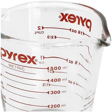 Pyrex Prepware 6001075 Measuring Cup, Red Graphics, Clear