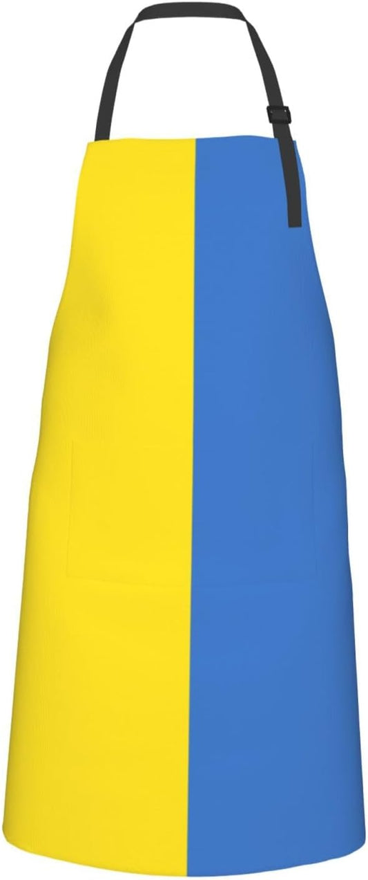 Ukrainian flag print Waterproof chef's apron with pocket apron for kitchen cooking baking barbecue and gardening