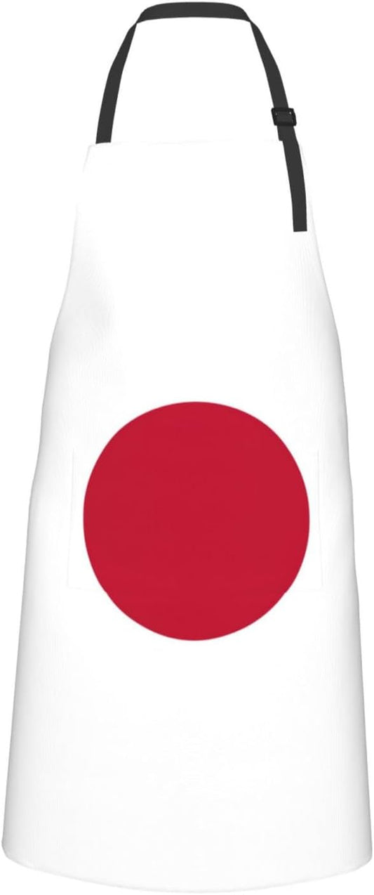 Japanese flag print Waterproof apron with pocket adjustable cooking apron for adult kitchen bibs to bake