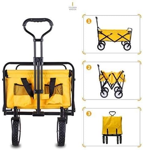 Portable Camping Cart,Foldigarden Wagon Cart Outdoor Park Utility Wagon Picnic Campicart for Outdoor/Festivals/Camping/Brown
