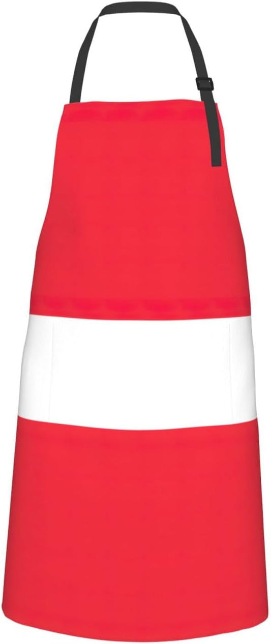 Austrian flag print Waterproof chef's apron with pocket apron for kitchen cooking baking barbecue and gardening