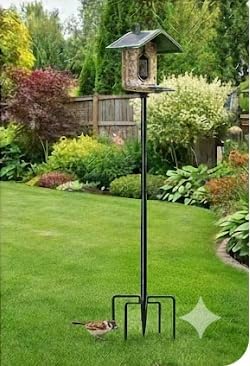 Smart Bird Feeder Pole Stand – Upgraded Wide & Sturdy Metal Design for