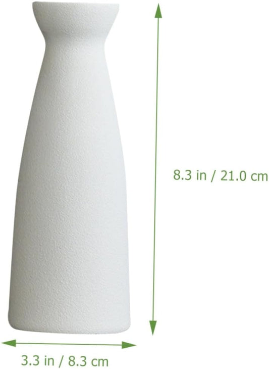PRETYZOOM White Ceramic Mini Flower Vase Medium Size Hydroponic Pot Home Décor Planter for Dried Flowers Tabletop Ornament