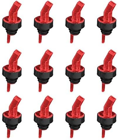 Screen Liquor Bottle Pourer 12 Pourers (Red)