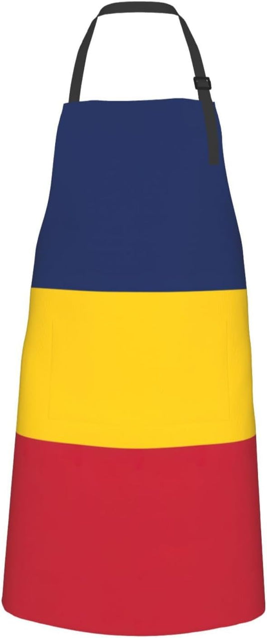 Flag of Chad print Waterproof chef's apron with pocket apron for kitchen cooking baking barbecue and gardening