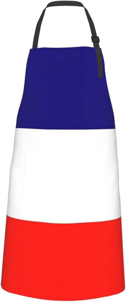 French flag print Waterproof apron with pocket adjustable cooking apron for adult kitchen bibs to bake