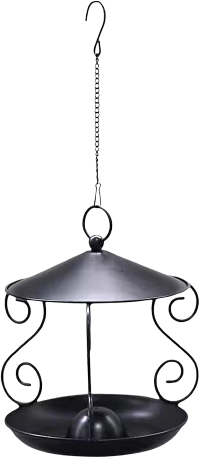 Bird Feeder for Outdoor, Rainproof Weatherproof Metal Hanging Bird Feeder with Roof, Large Capacity, Easy to Clean for Garden Yard Patio Feeders Hanging