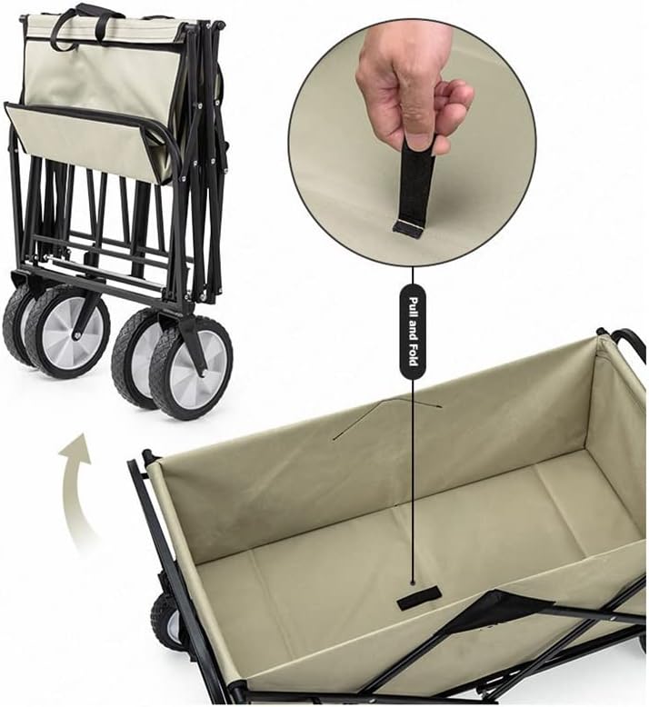 Outdoor Folding Trolley Portable Camping Picnic Lever Car Light Trolley Small Pull cart(D)