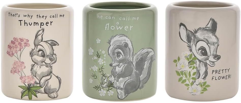 Disney Home - Forest Friends Set of 3 Character Indoor Small Pots