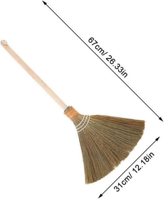 FAVOMOTO Natural Whisk Sweeping Broom Vietnamese Corn Broom with Wood