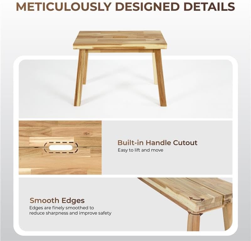 Solid Wood Bench for Entryway, Make Up Bench, Bed Bench, Dining, Plant Stand - Wooden Bench Indoor (26 inches)
