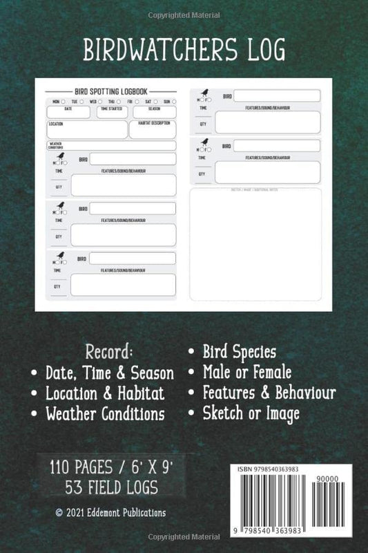 Bird Spotting Logbook: Birdwatching Journal to Record Sightings, Species & Behaviours of our Feathered Friends