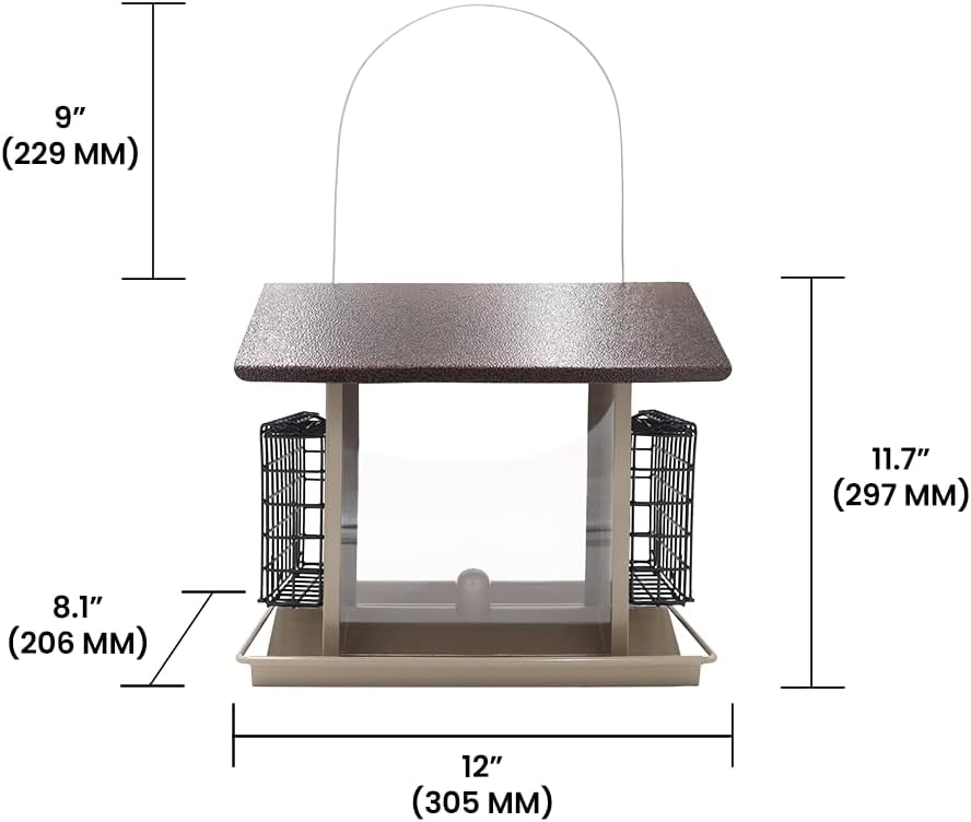 Zenport Z38073 Large Hopper Bird Feeder, 6-Quart Seed Capacity