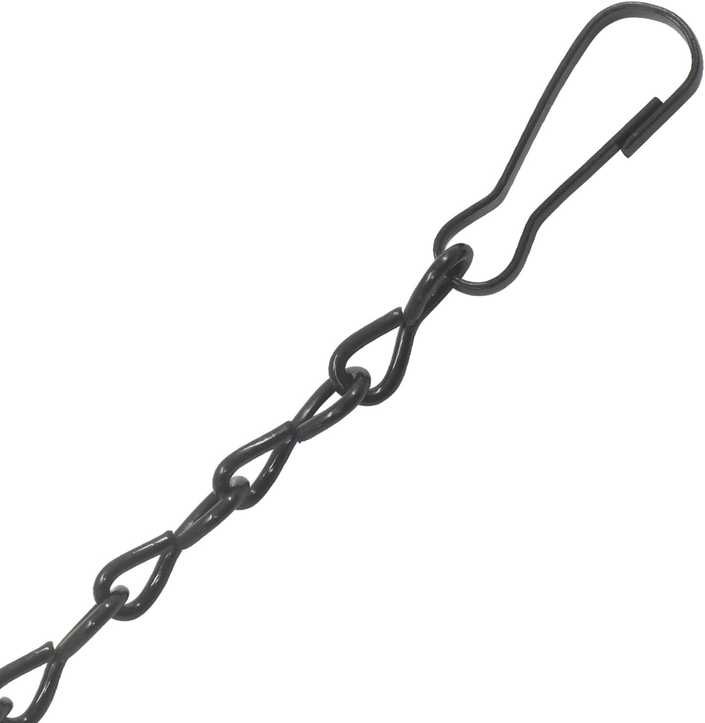 Zorfeter 236 Inch Black Metal Hanging Chain with 12x S Hooks, 12x Buckles, 12x Rings, 24x Screw Hooks, Versatile Screw Hooks for Plants/Bird Feeders/Planters