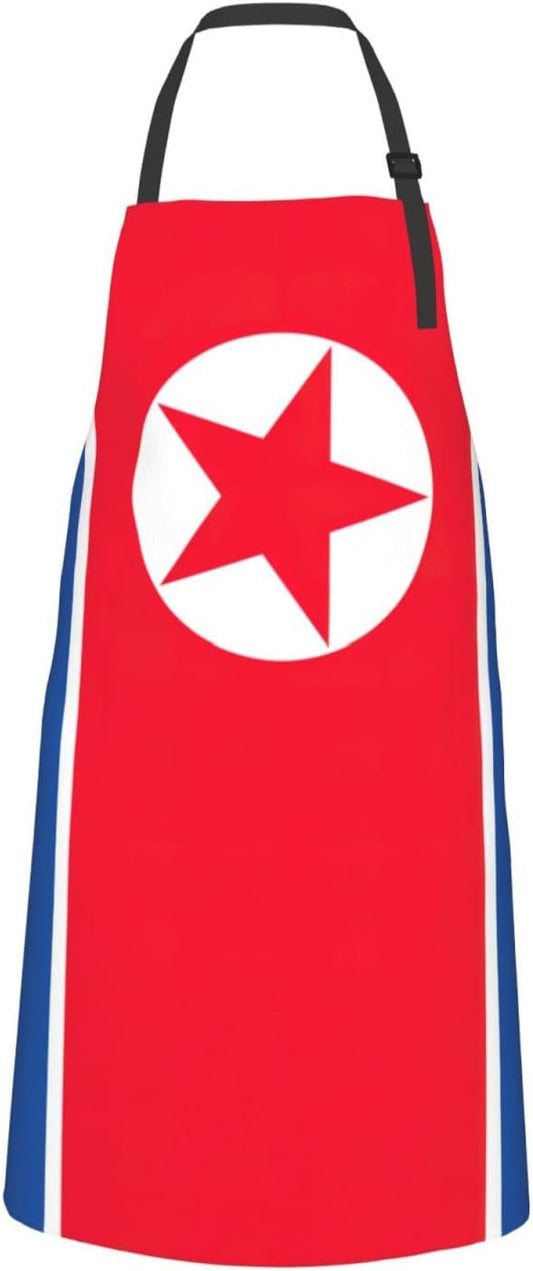 Korean flag print Waterproof chef's apron with pocket apron for kitchen cooking baking barbecue and gardening