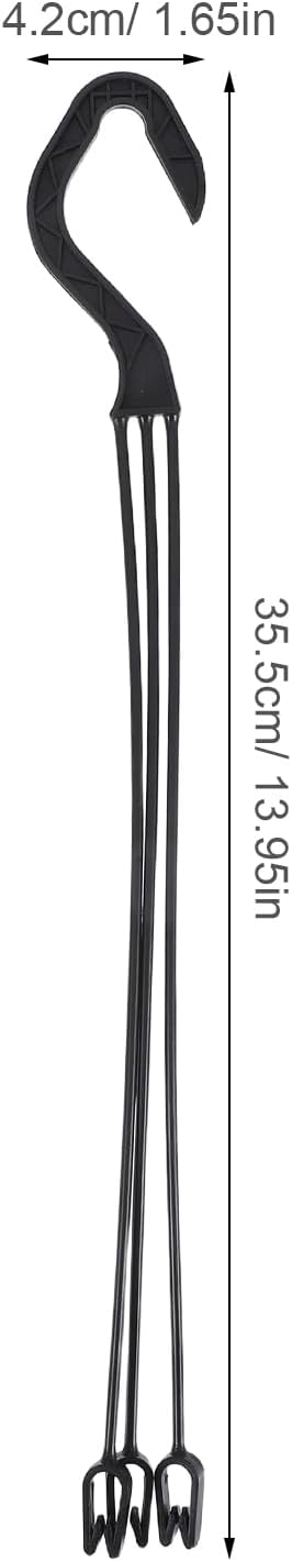 Lurrose 10Pcs Plastic Hanging Basket Hooks Hanging Planter Holder Flower Pot Hangers for Outside and Indoor Small Flower Pots, Black