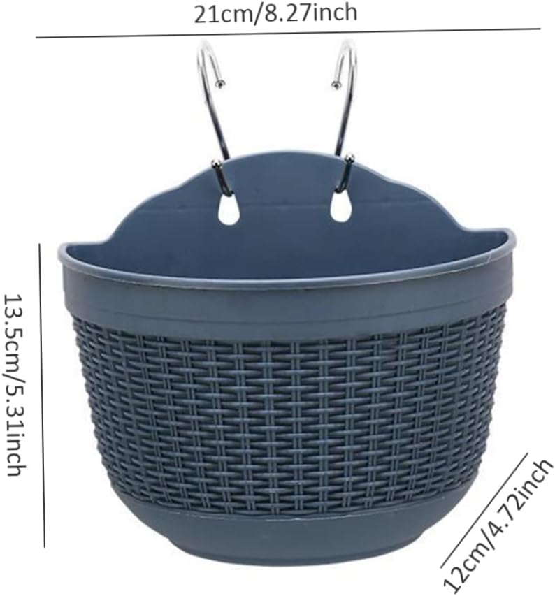 Hanging Flower Pot Balcony Wall Plastic Plants Hanger Basket with Drai