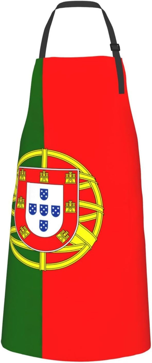 Portuguese flag print Waterproof apron with pocket adjustable cooking apron for adult kitchen bibs to bake