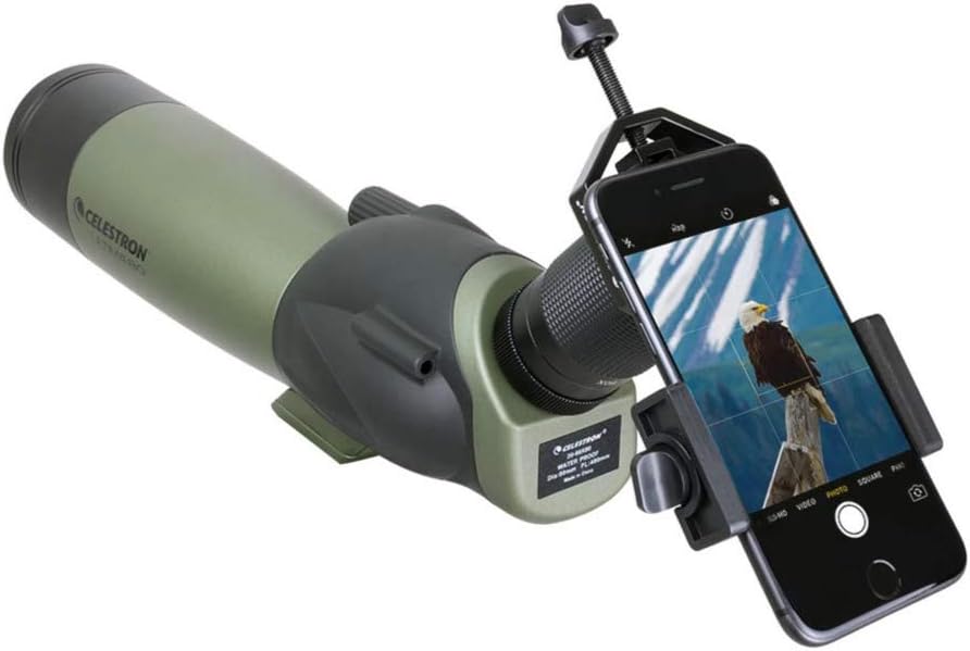 Celestron – Ultima 80 Angled Spotting Scope – 20-60x Zoom Eyepiece – Multi-Coated Optics for Bird Watching, Wildlife, Scenery and Hunting – Includes Soft Carrying Case and Smartphone Adapter