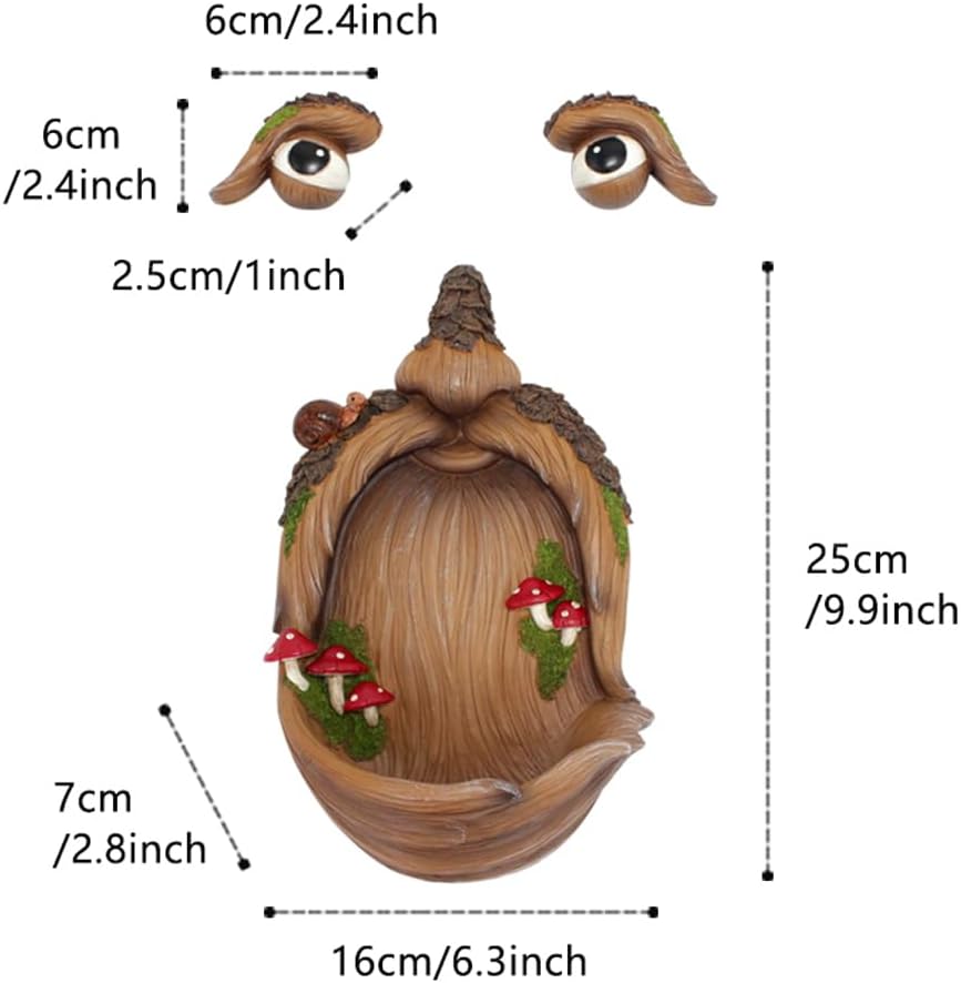 Tree Face Birdfeeder Outdoor Statues Tree Hugger Sculpture Whimsical Garden Decoration Wild Birdfeeder Wild Bird Feeders Outdoor Peeker Art Yard Decoration
