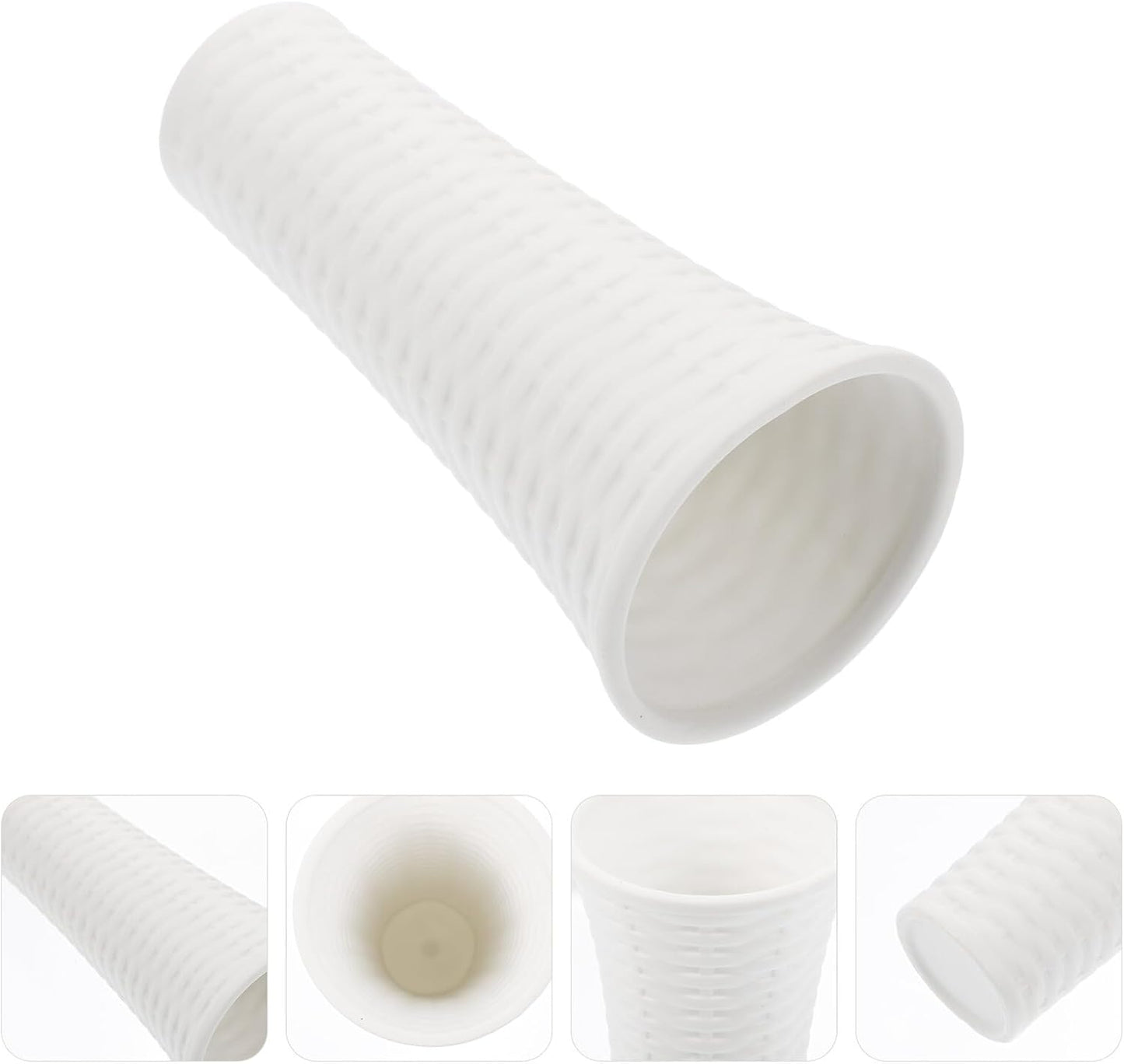 Ceramic Vase for Home Décor White Desktop Planter Simple Style Flower Holder Indoor Outdoor Spring Decorative Art Pot