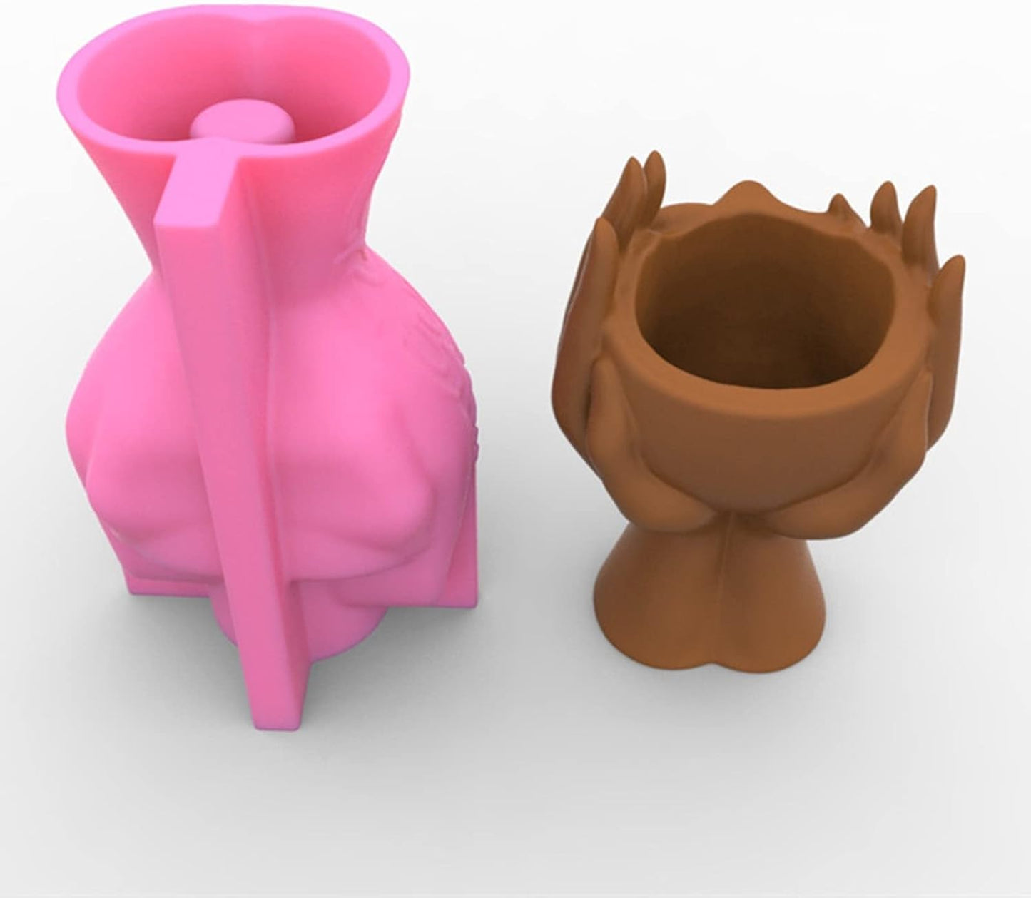 Cheek Support Face Flower Pot Silicone Mold Succulent Planter Vase Plaster Concrete Mold Candle Pen Holder Mold Cement Clay Resin Mould