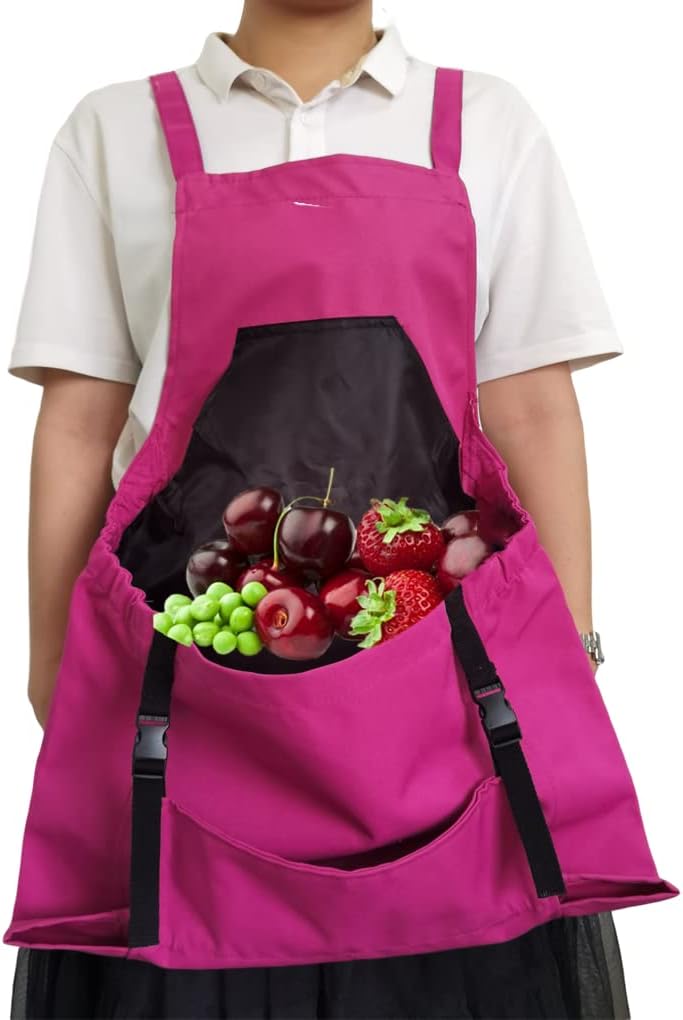 Taoke Waterproof Oxford Gardening Apron with Pockets, with Adjustable Strap and Pocket for Harvesting, Gift for Women/Men