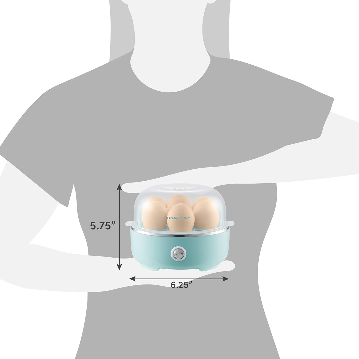 Elite Gourmet EGC115M Easy Egg Cooker Electric 7-Egg Capacity, Soft, M