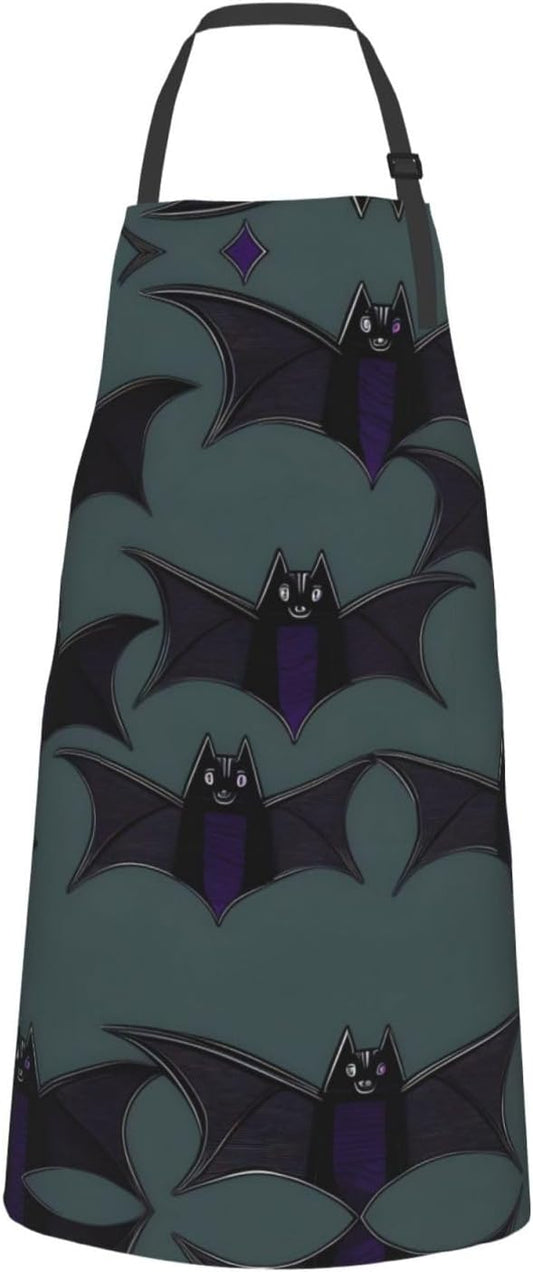 Bat pattern Print Laundry apron 28x33 In Waterproof Kitchen Apron with
